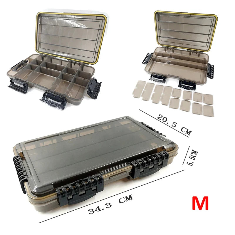 JSFUN Large Capacity Waterproof Fishing Tackle Box Storage Organizer