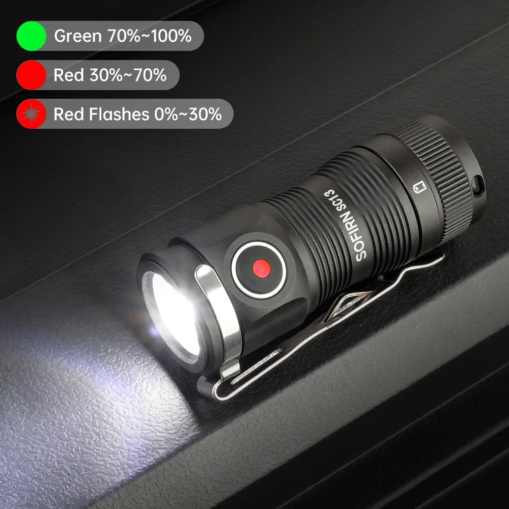 Sofirn SC13 1300lm Rechargeable 18350 LED Tactical Flashlight