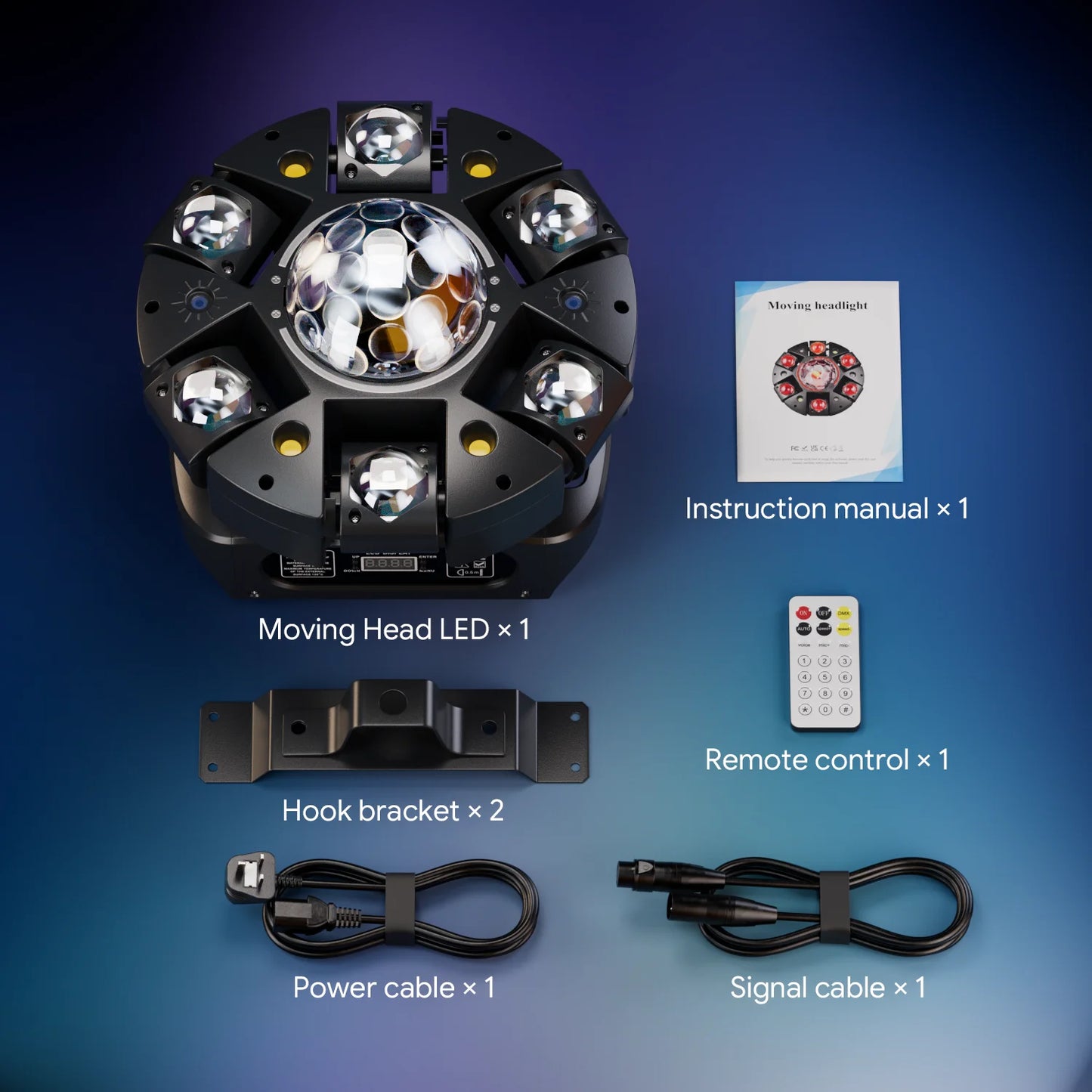 Fieryzeal 150W Six Arm RGBW Moving Head Light With DMX