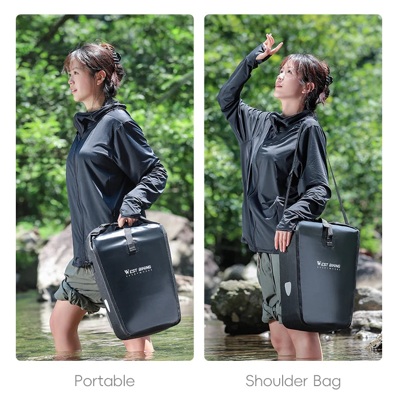 West Biking Double Sided Portable Pannier Waterproof Bike Bag