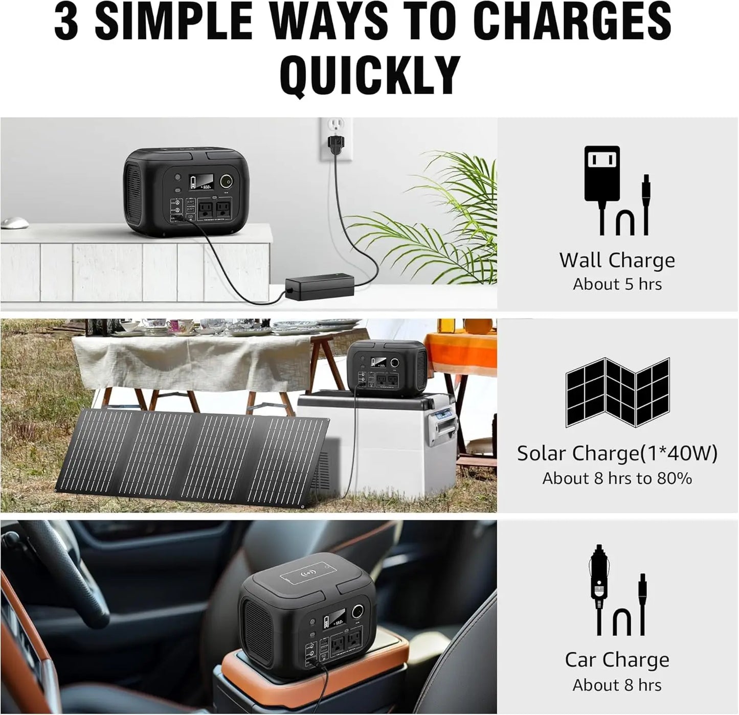 SinKeu 300W Portable Power Station With 40W Solar Panels