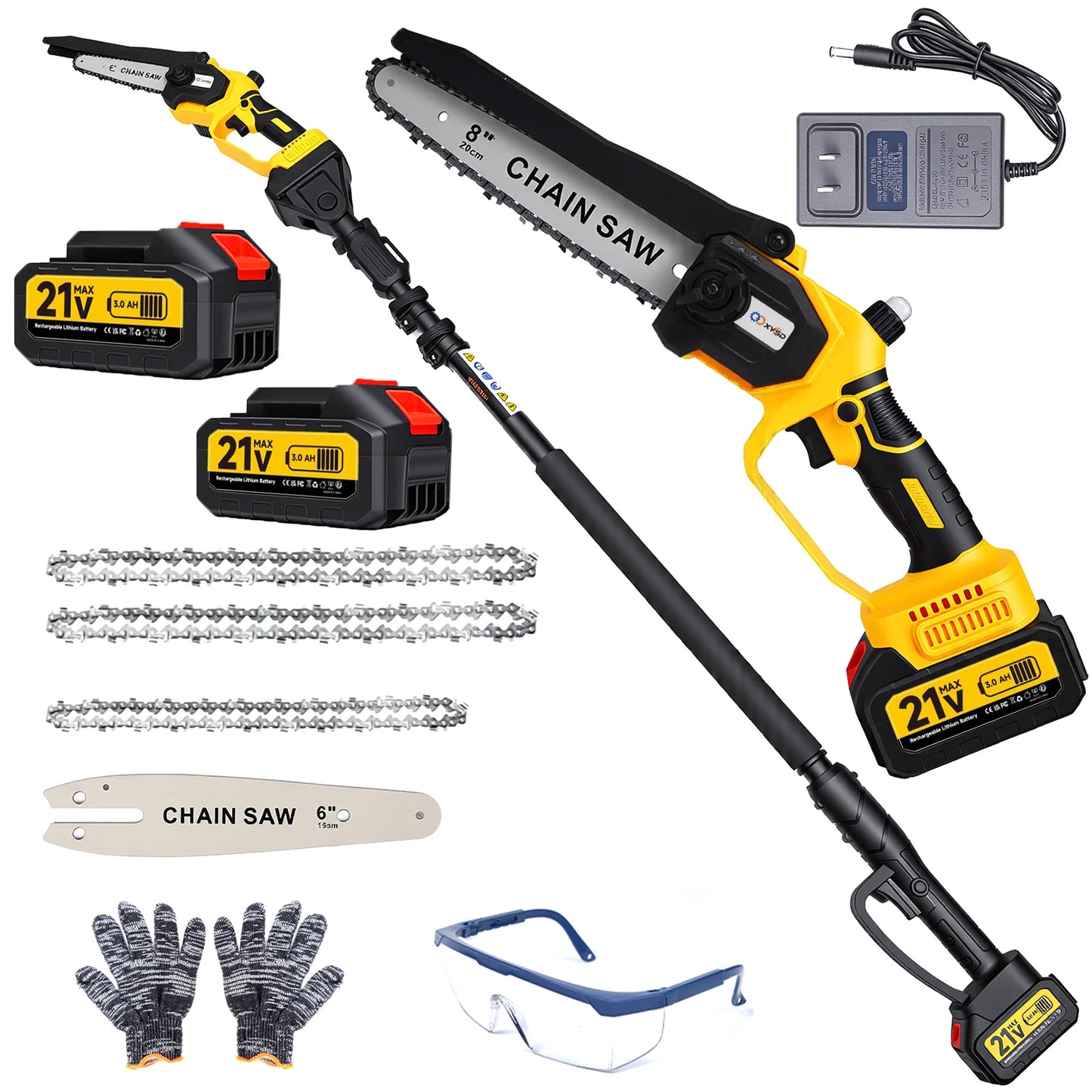 2 In 1 Cordless Pole Saw And Mini Chainsaw For Tree Trimming