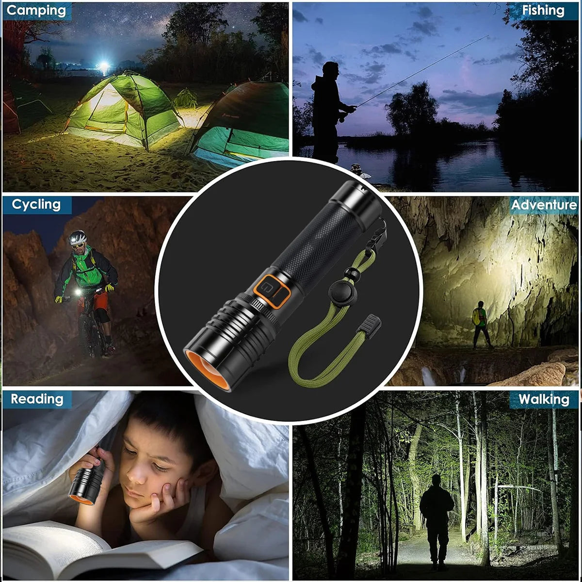 Skywolfeye EDC Tactical Flashlight USB C Rechargeable High Power LED