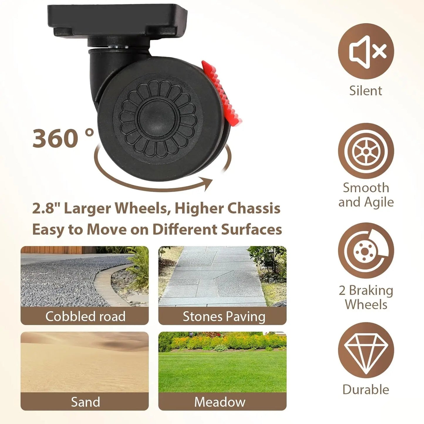 360 Rotating Foldable Storage Cart With Silent Wheels