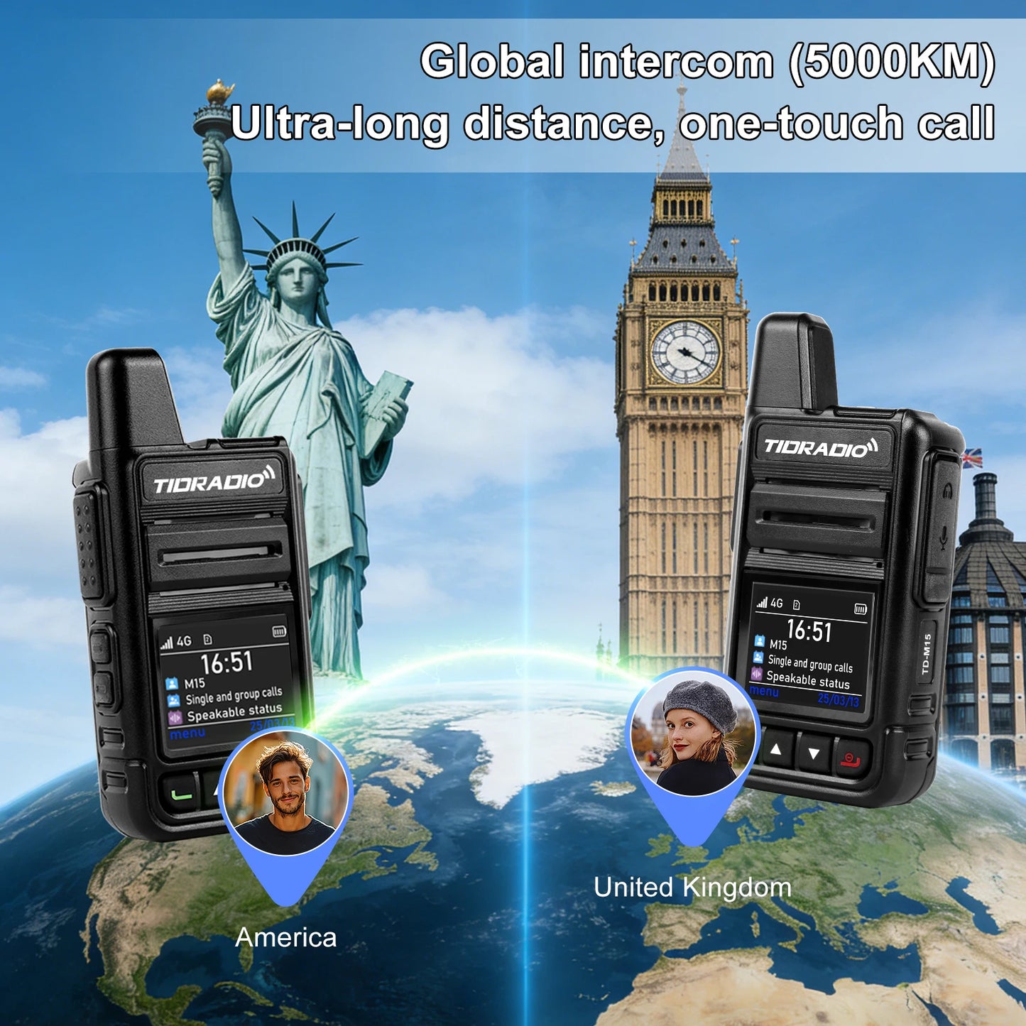 TIDRADIO TD-M15 Global Signal POC Radio 4G Walkie Talkie