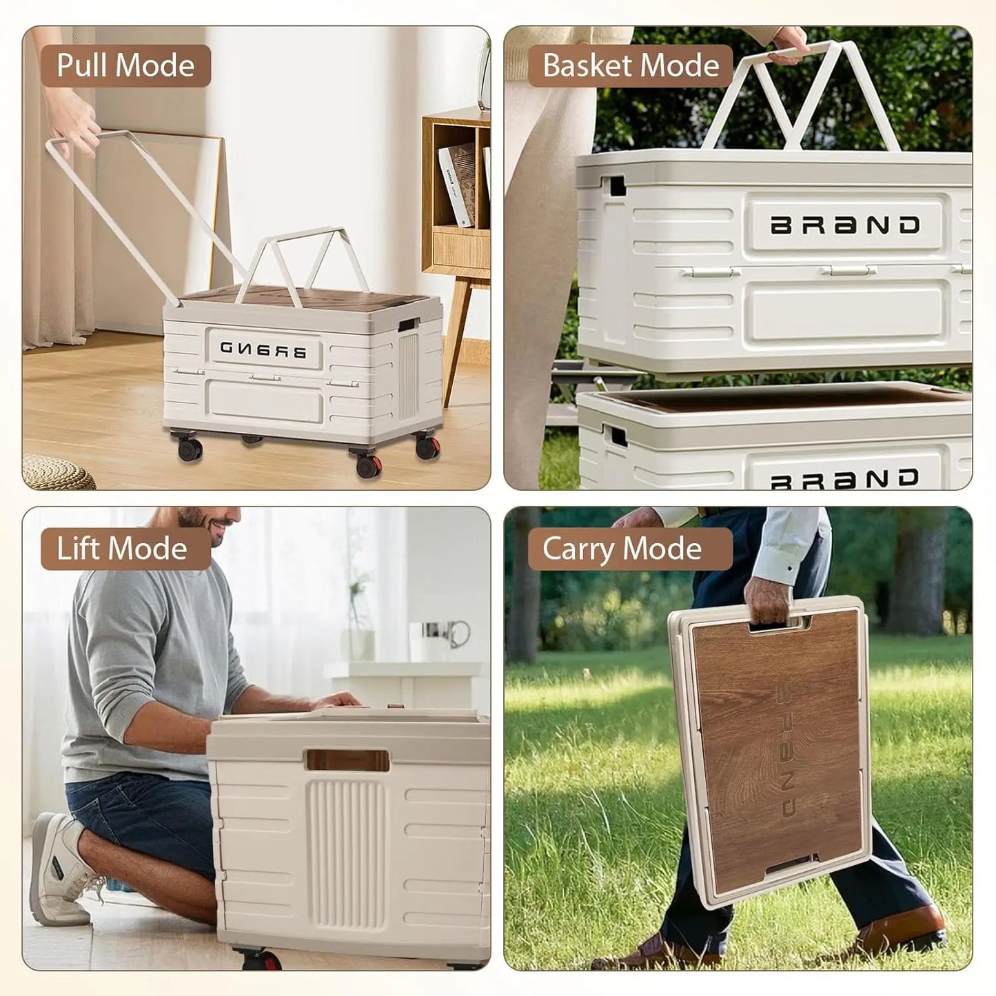360 Rotating Foldable Storage Cart With Silent Wheels