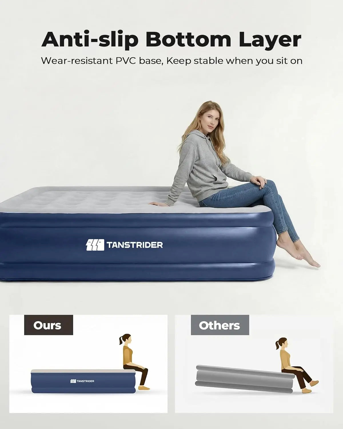 Air Mattress Built-In Pump for Guests and Camping Comfort