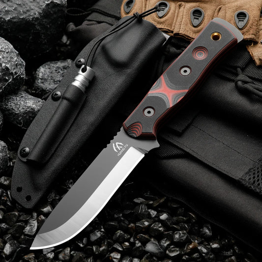 HUANGFU G10 Fixed Blade Knife With Sheath For Outdoors