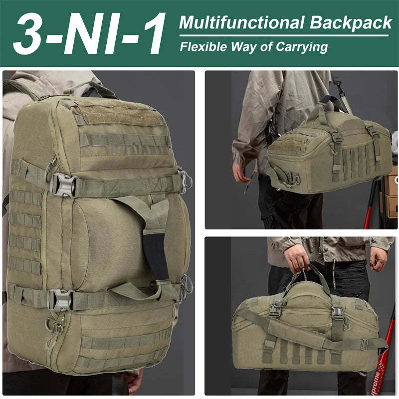 LQARMY Outdoor Molle Tactical Backpack for Hiking Camping Travel