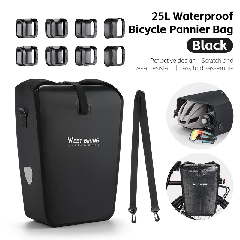 West Biking Double Sided Portable Pannier Waterproof Bike Bag