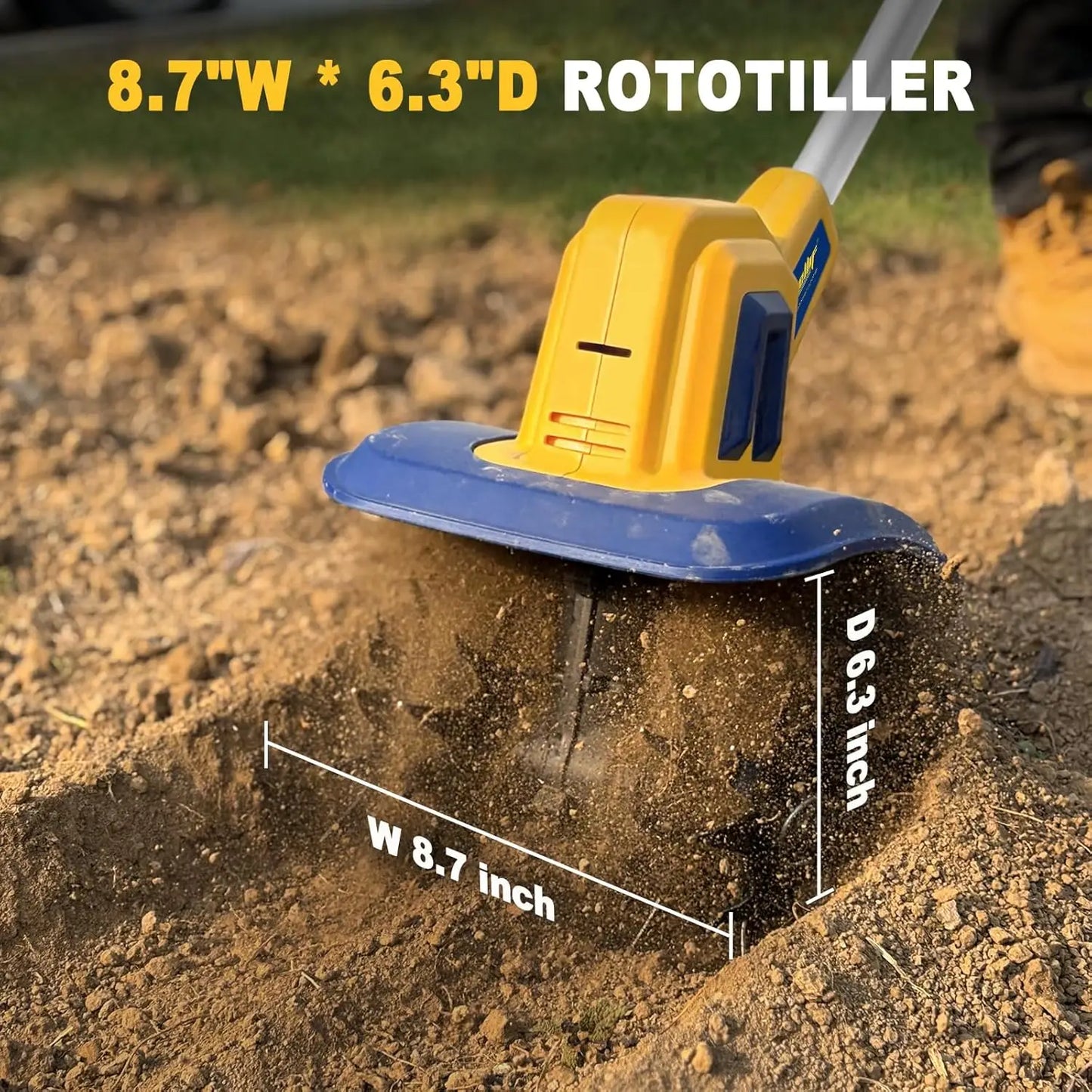 Cordless Tiller Cultivator For Dewalt 20V Battery Tool Only Garden
