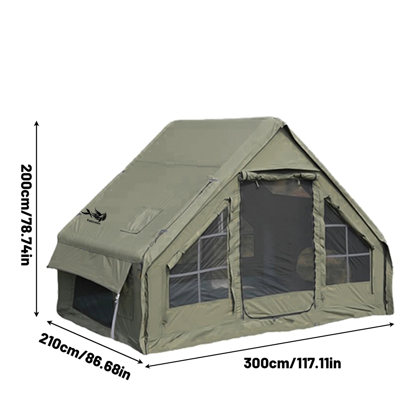 Pakicetus Inflatable Camping Tent With Skylight Breathable Mesh