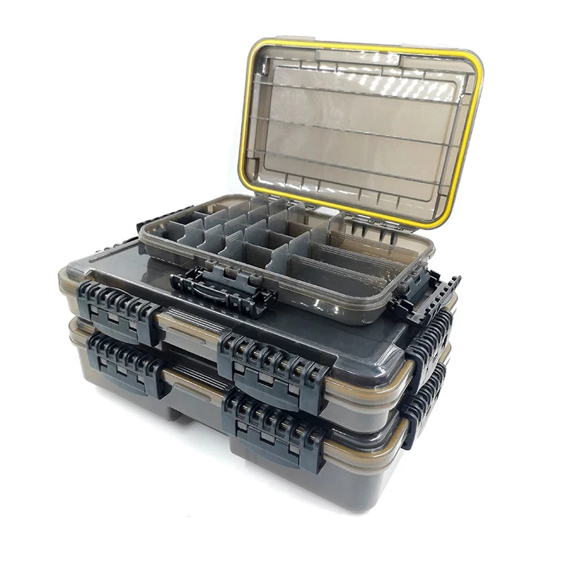 JSFUN Large Capacity Waterproof Fishing Tackle Box Storage Organizer