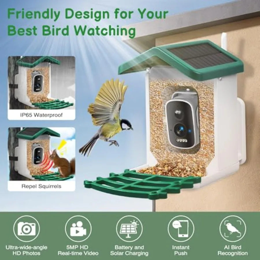 SHXI Smart Bird Feeder With Camera AI Species Identification