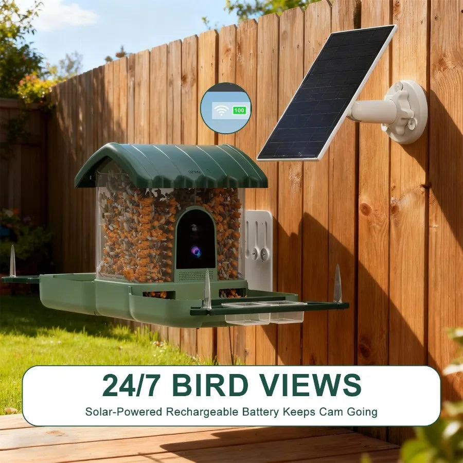 SHXI Dual Lens Smart Bird Feeder With Camera And Bath