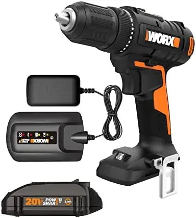 Worx WX108L 20V Cordless Drill Driver Variable Speed LED Light