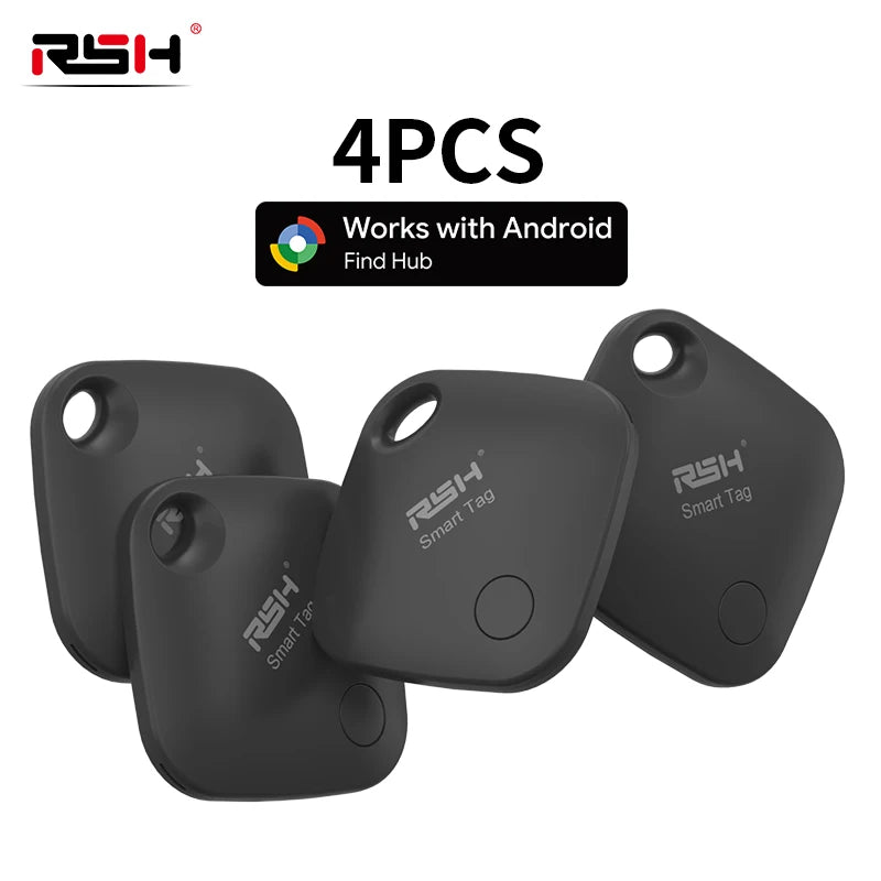 RSH 4 Pack Android Anti Loss Smart Tracker Tag With Google Find Hub