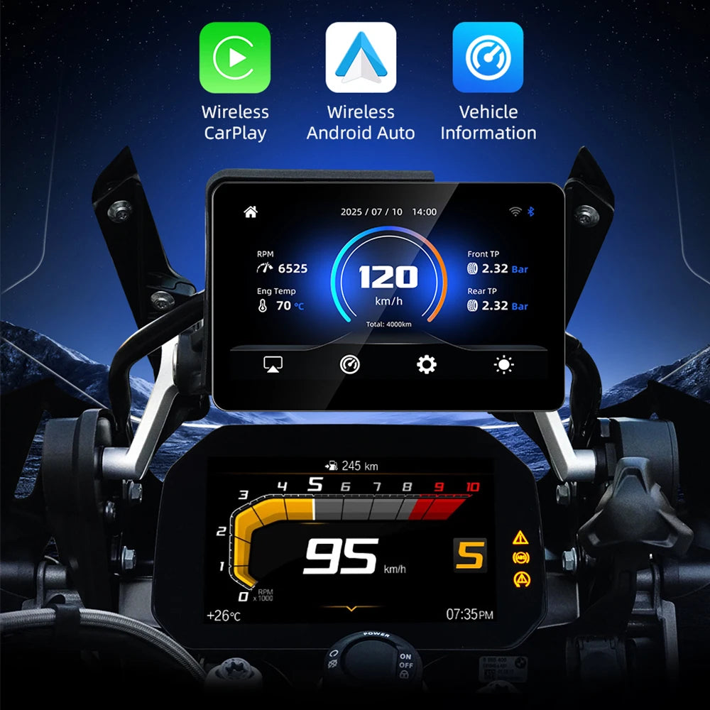 EKIY GPS Motorcycle Navigation Wireless CarPlay And Android Auto For BMW