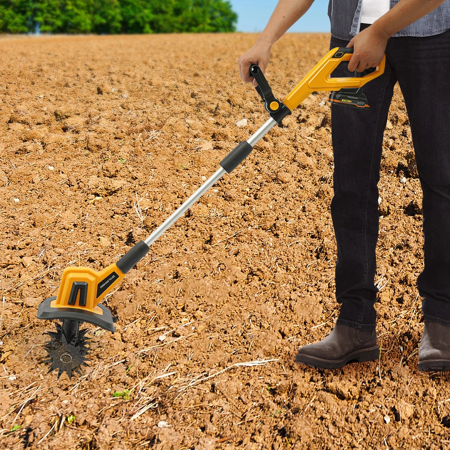 20V Cordless Tilling Machine With 2000mAh Battery And 4 Blades