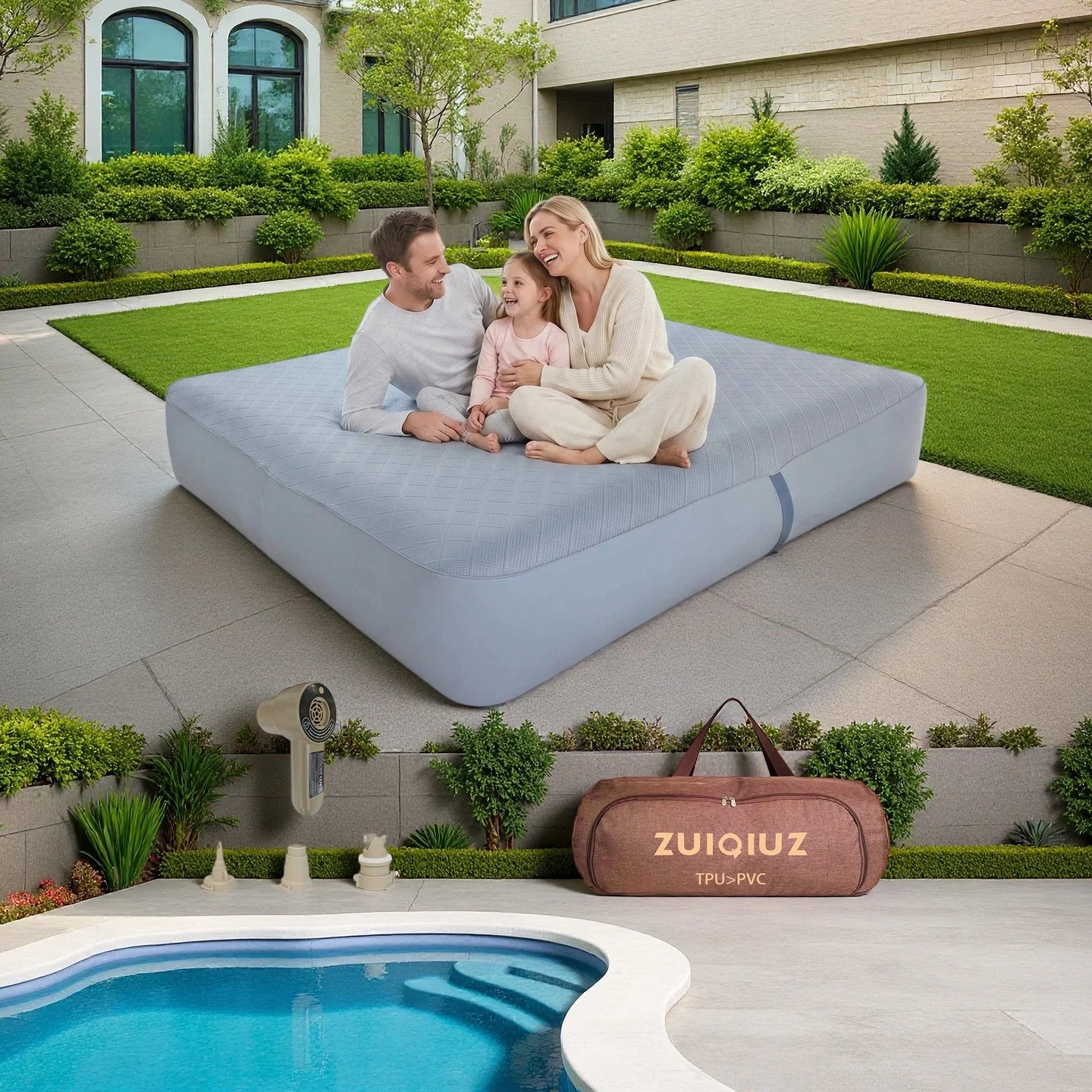 Outdoor Camping Air Mattress With Built In Pump For Trips