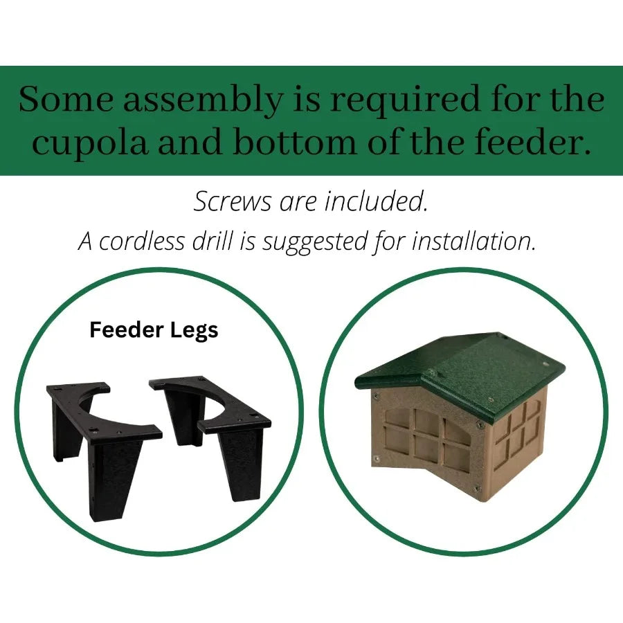 SHXI Colossal Ground Fly Thru Bird Feeder With Removable Tray