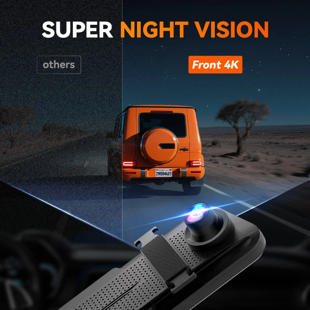 Wolfbox M40 Dash Cam 4K Plus 1080P Voice Control ADAS