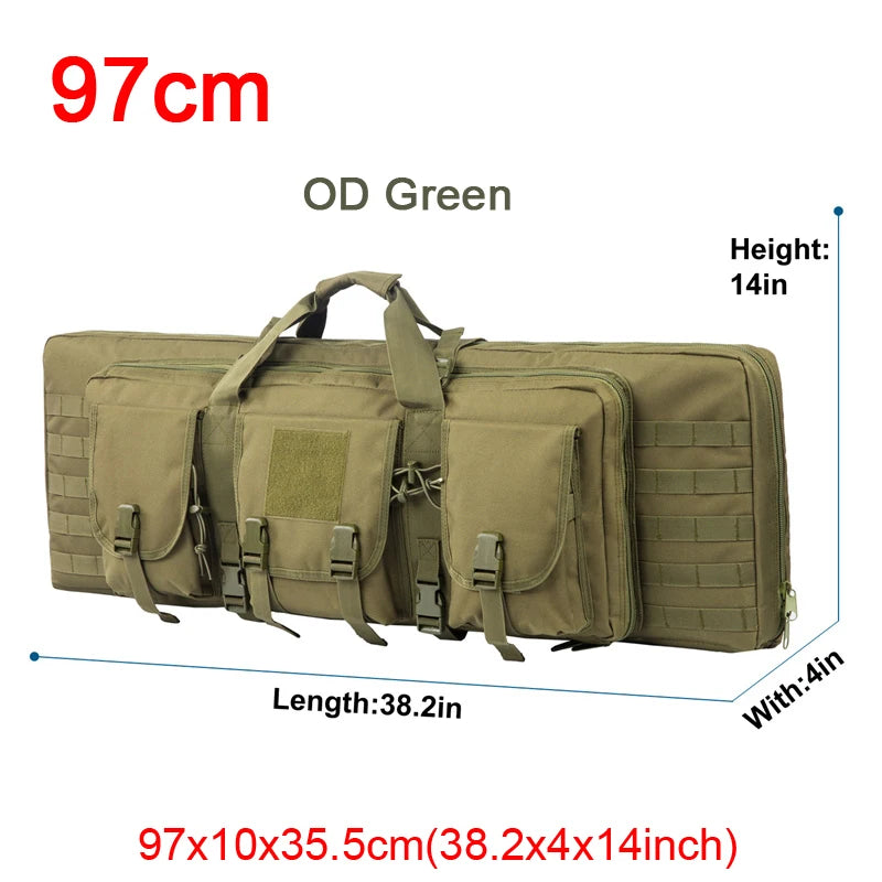 LQARMY Tactical Double Rifle Case Molle Bag Sniper