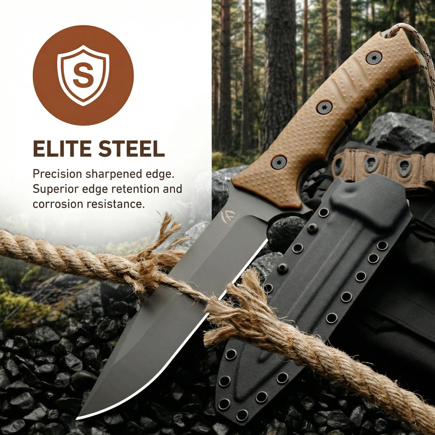 Huangfu Fixed Blade Knife With Cover For Outdoors And Survival