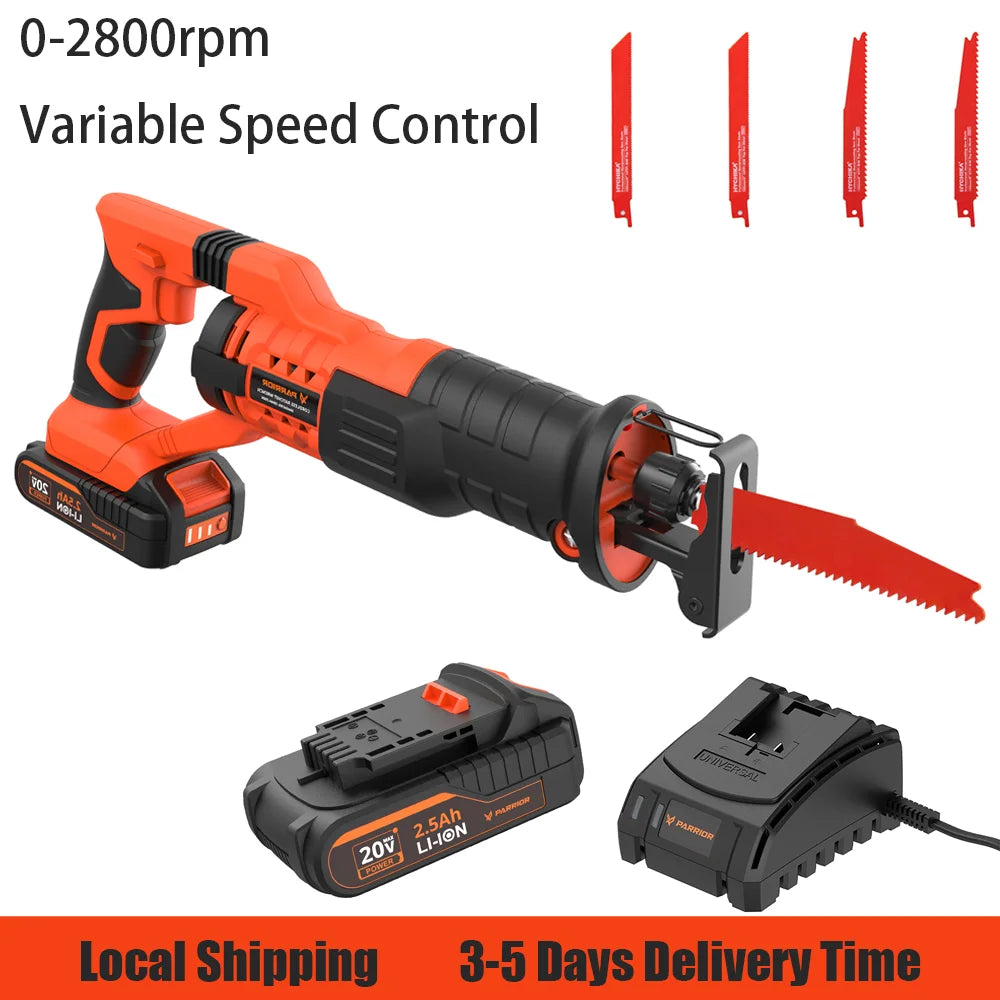 Parrior 20V Cordless Reciprocating Saw With Battery Kit