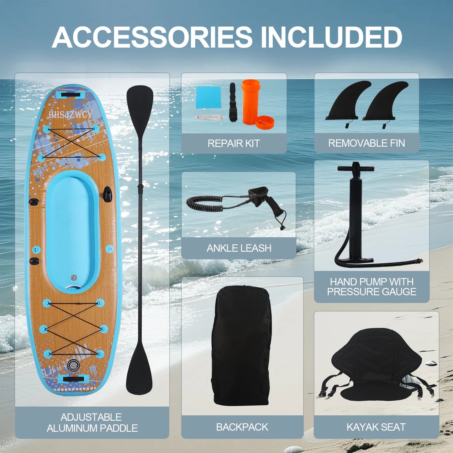 HHSJZWCY Inflatable Stand Up Paddle Board Kayak For Adults Seat