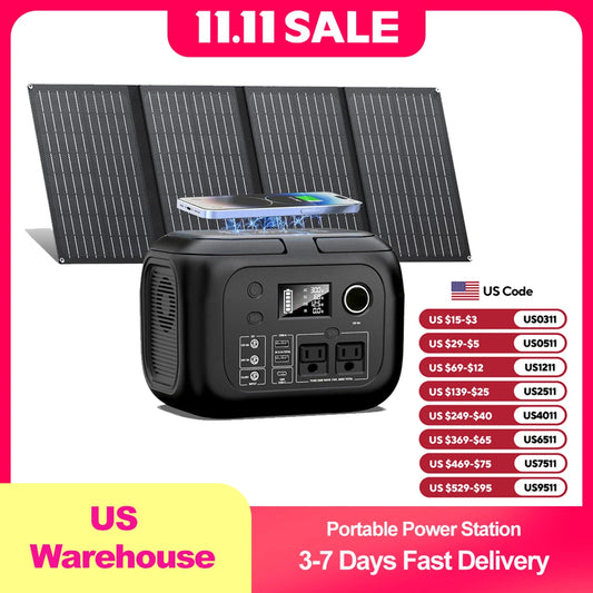 SinKeu 300W Portable Power Station With 40W Solar Panels