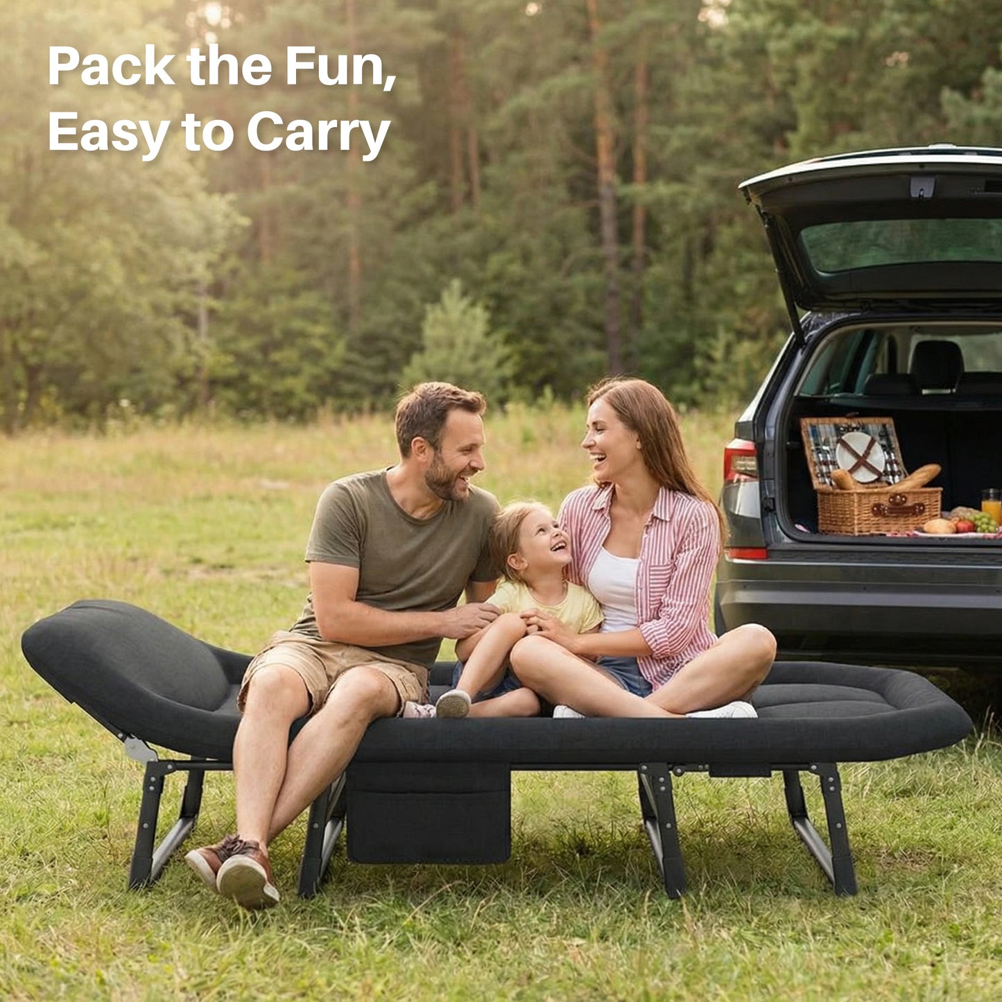 JHK Folding Camping Cot With Mattress Lightweight Bed For Outdoors