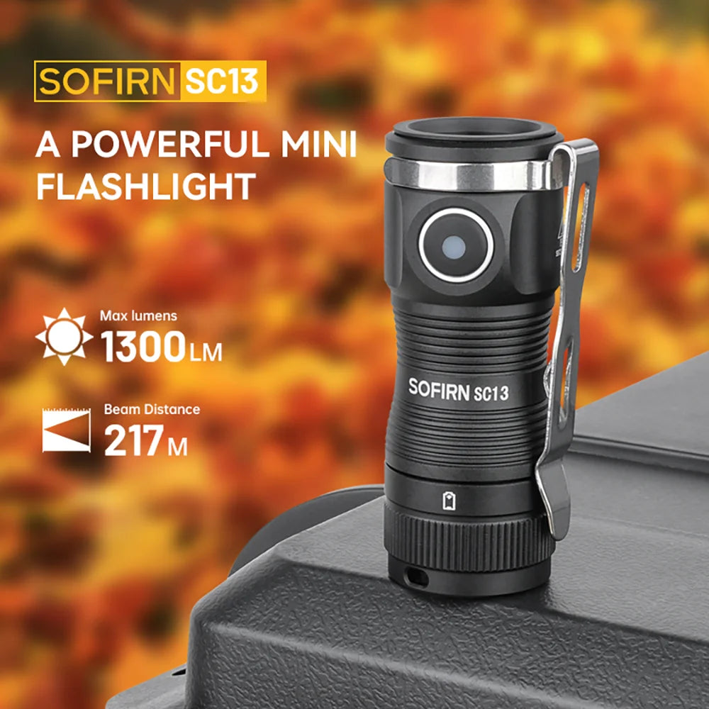 Sofirn SC13 1300lm Rechargeable 18350 LED Tactical Flashlight
