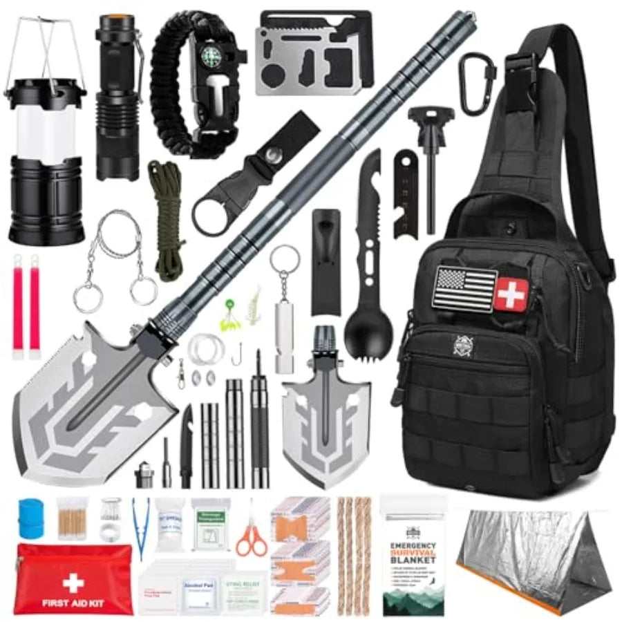 265 Pcs Survival Kit Emergency Gear For Bug Out Backpack