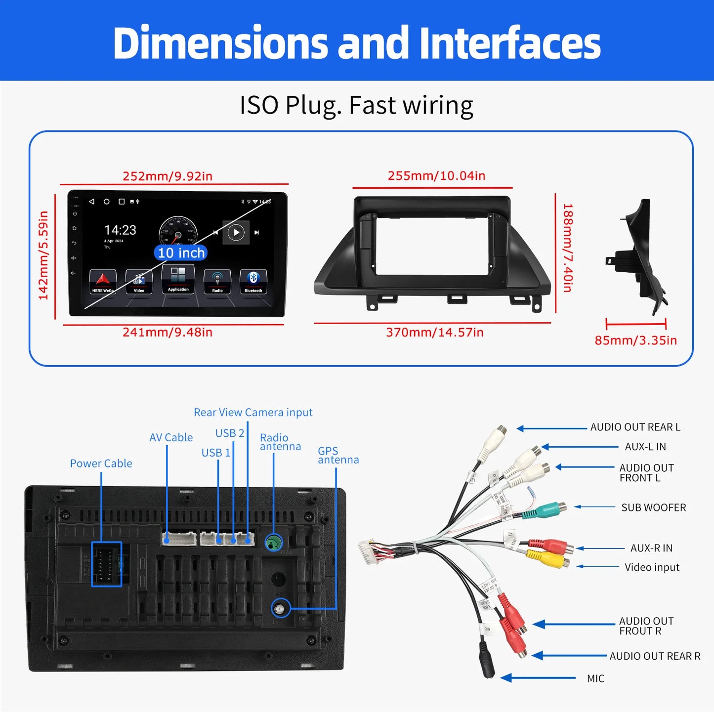 Essgoo Android Car Stereo for Honda Odyssey CarPlay GPS Navigation