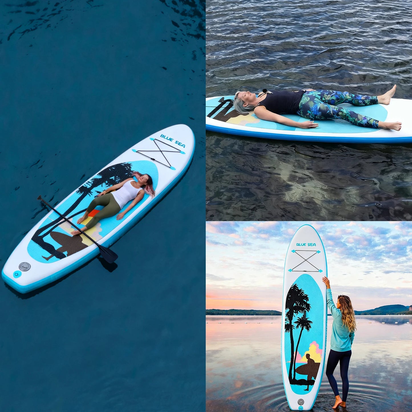 HHSJZWCY All Around Inflatable SUP Board with Paddle