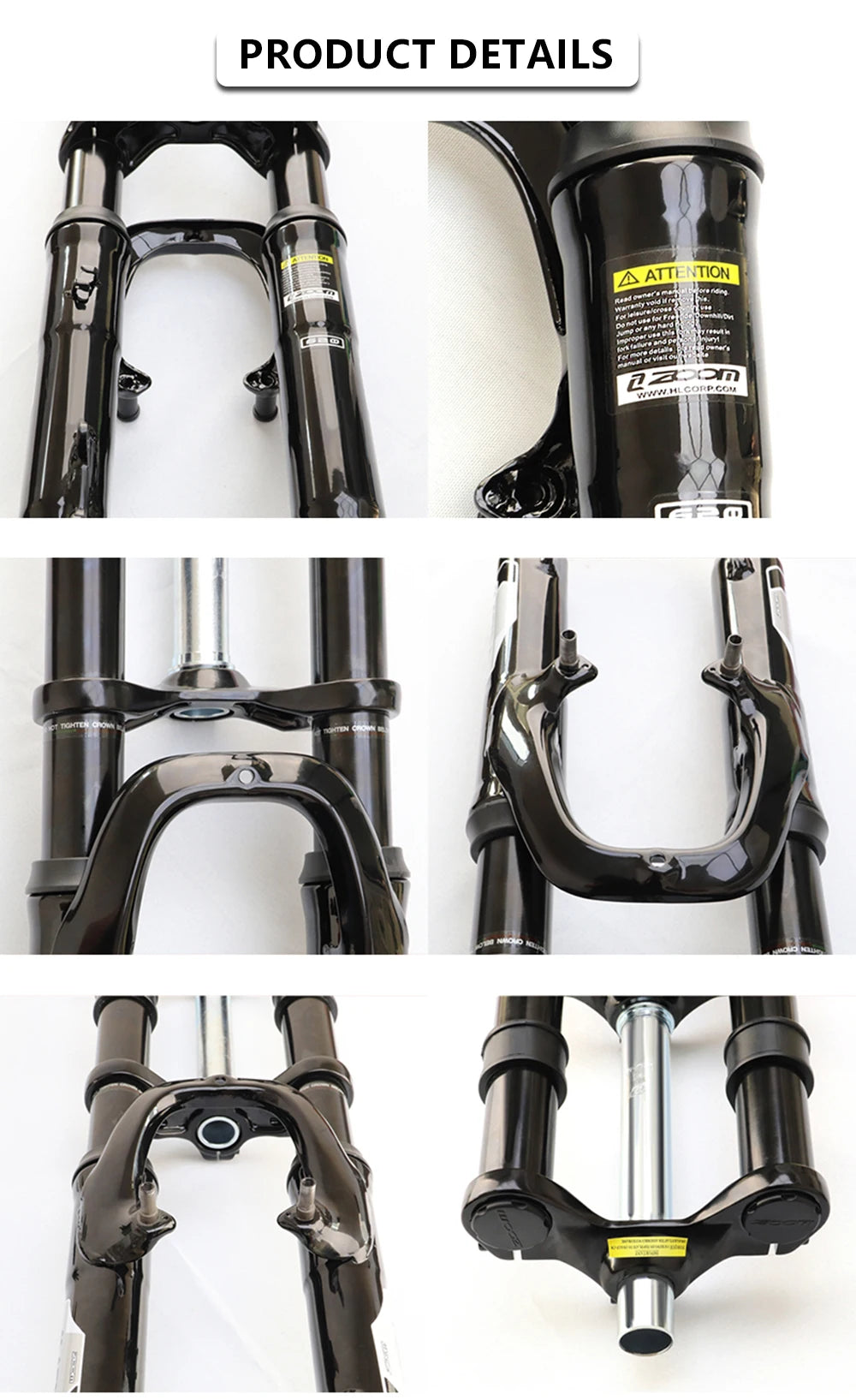 Deceleration Bicycle Front Fork, Mountain Bike Suspension Fork, MTB Double Shoulder Shock Absorber, 20 ", 24", 26"