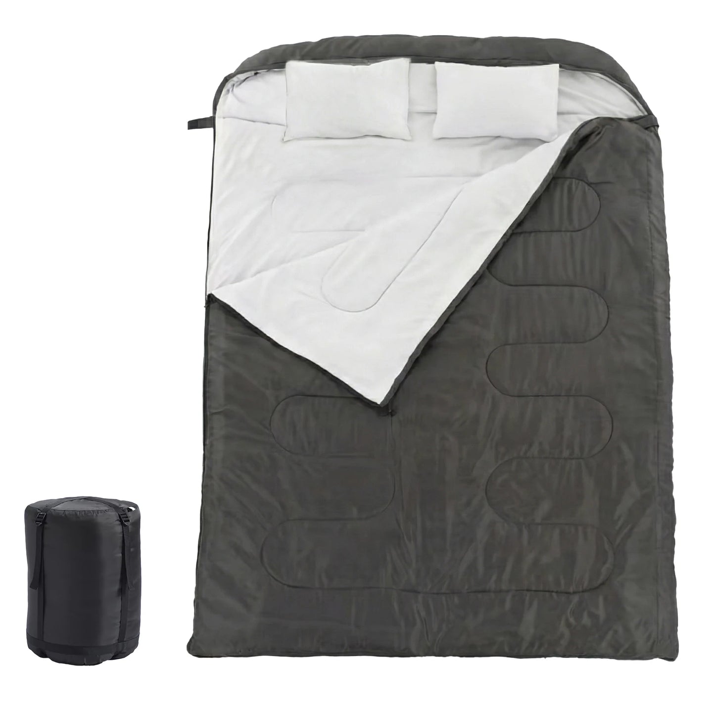 Lightweight Double Sleeping Bag For Two Adults With Pillow 3 Season Portable