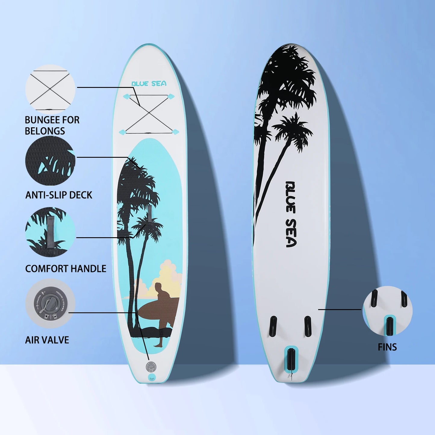 HHSJZWCY All Around Inflatable SUP Board with Paddle