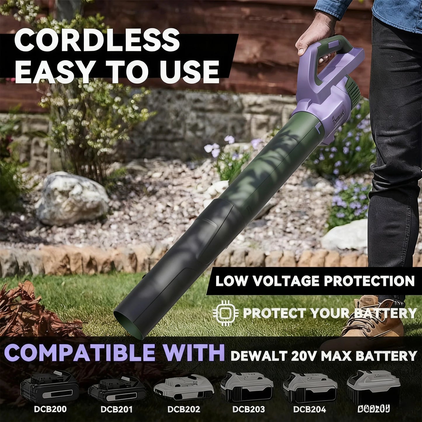 Cordless Leaf Blower Compatible With 20V Max Battery