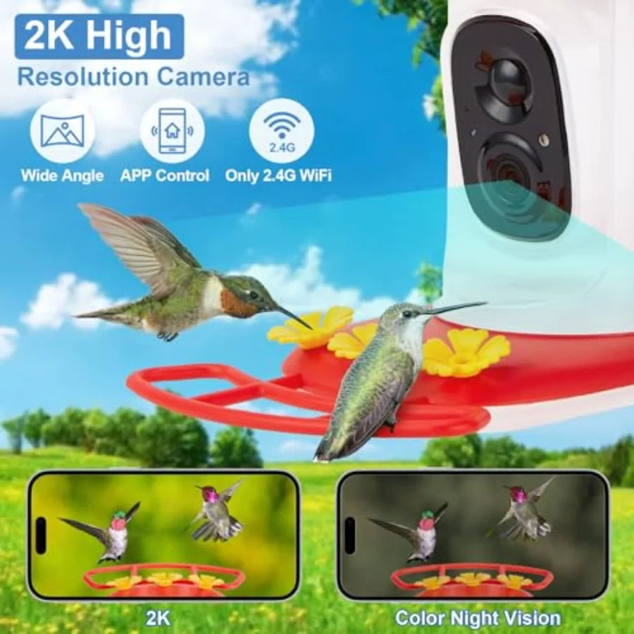 SHXI Smart Hummingbird Feeder With 2K HD Camera Bird Identification