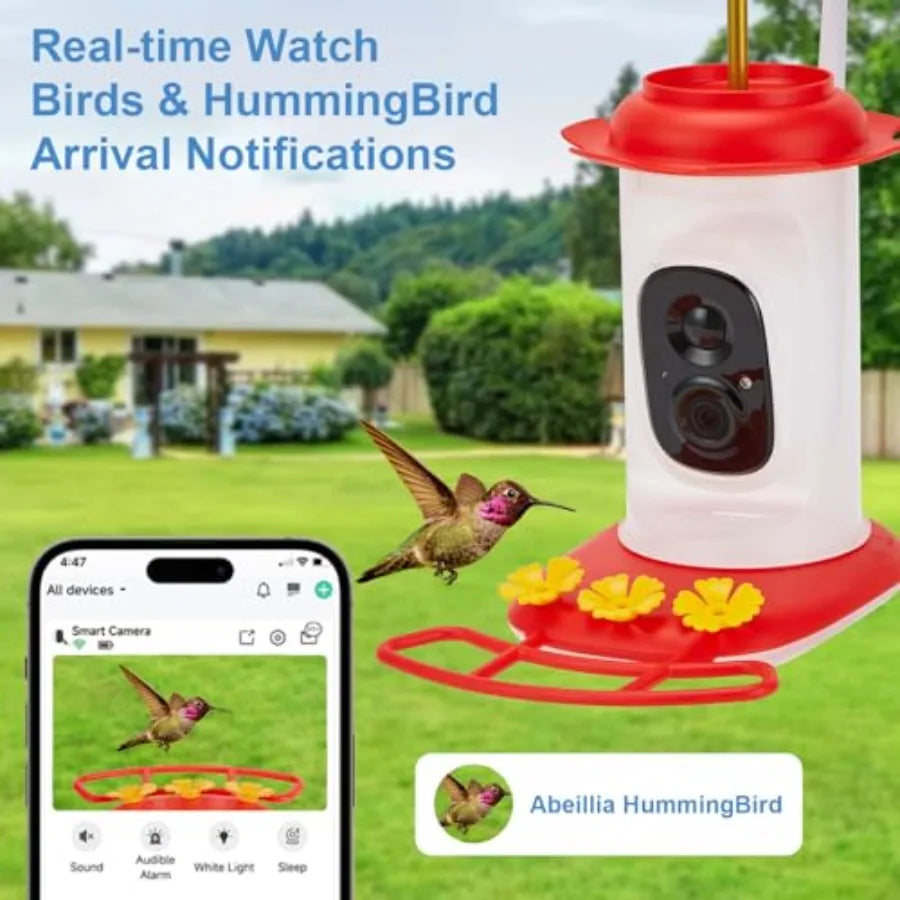 SHXI Smart Hummingbird Feeder With 2K HD Camera Bird Identification