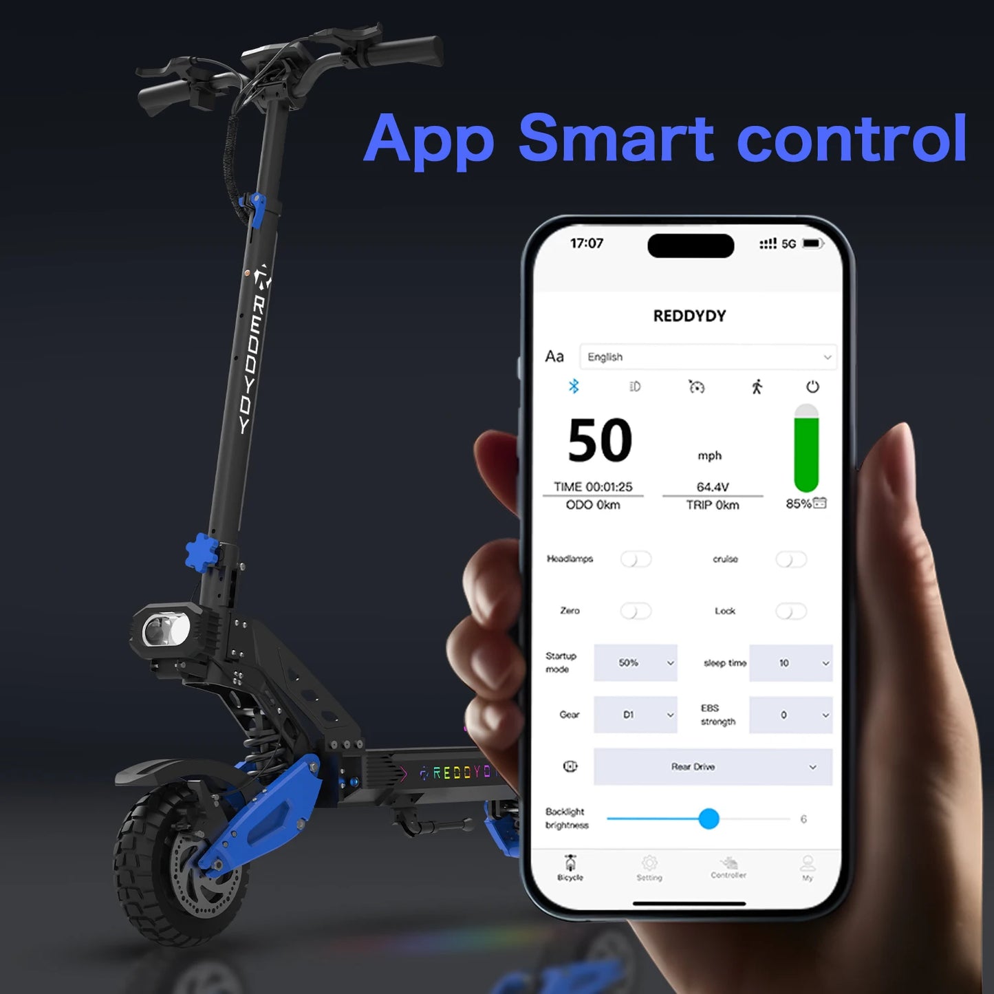 REDDYDY Electric Offroad Scooter Dual Motor 50 MPH