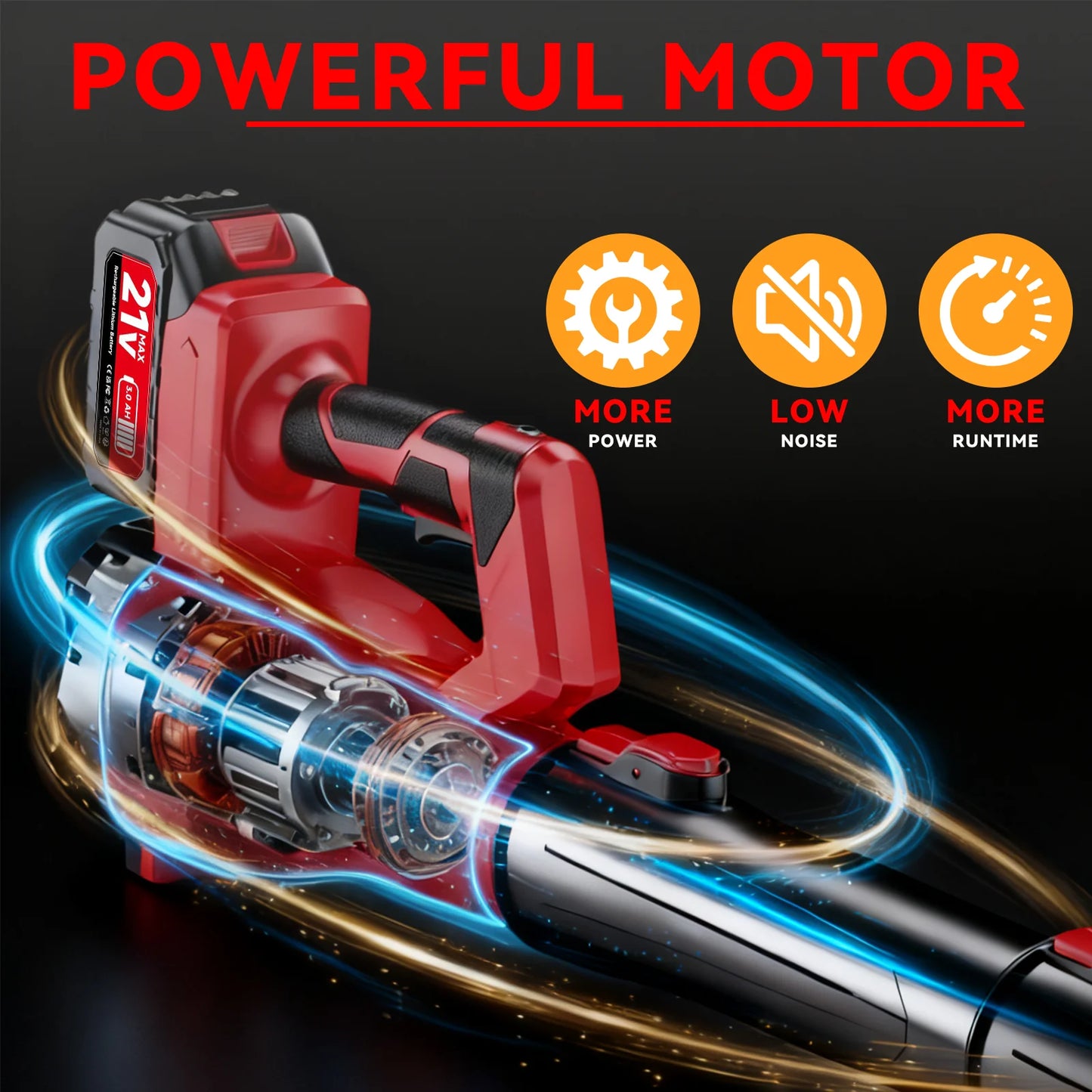 XYSD Cordless Leaf Blower 650 CFM With 21V 4.5Ah Battery