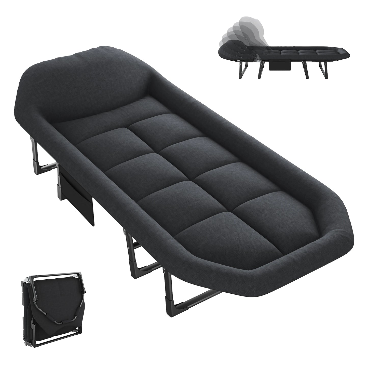 JHK Folding Camping Cot With Mattress Lightweight Bed For Outdoors