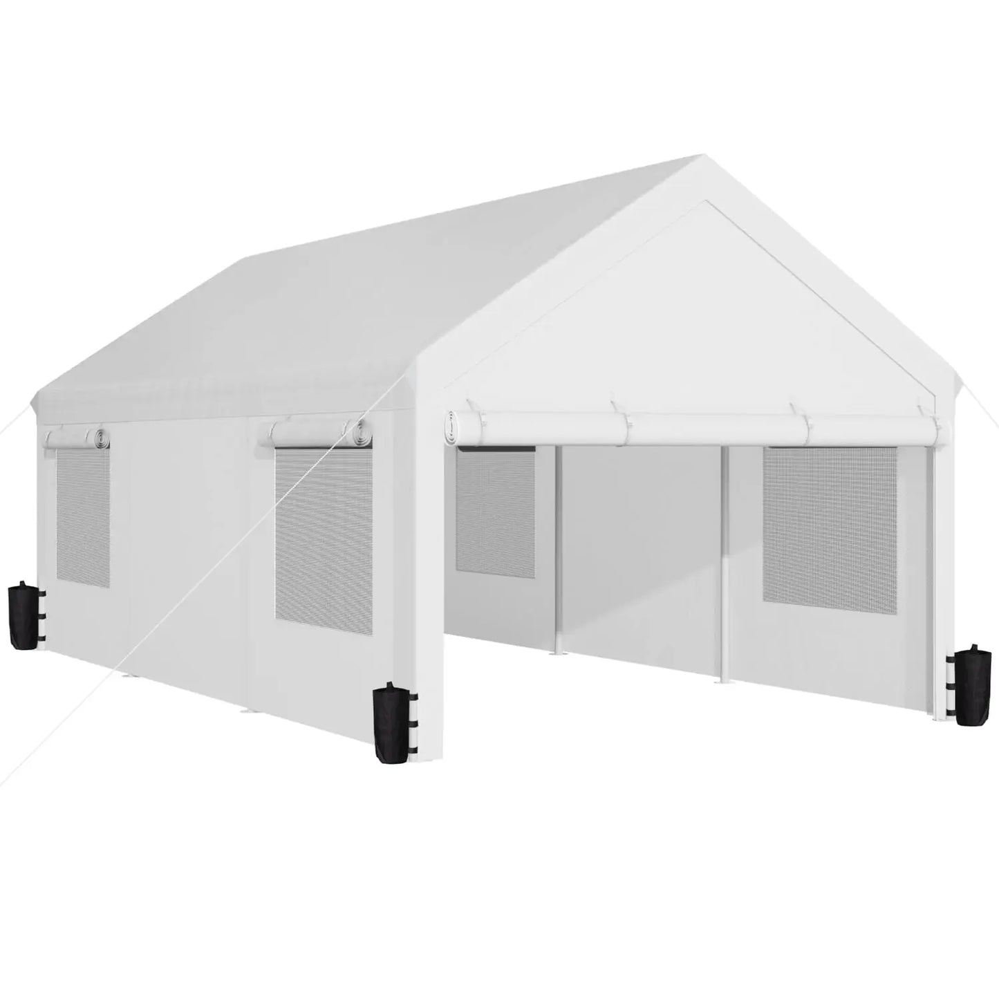 Jamfly Heavy Duty Carport With Roll Up Windows Portable Garage