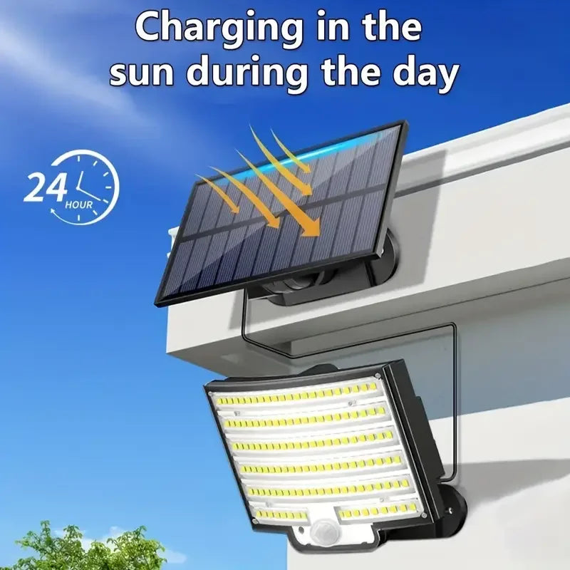 GHUSTAR Solar Powered Outdoor Lamp 252 LEDs Motion Sensor Security