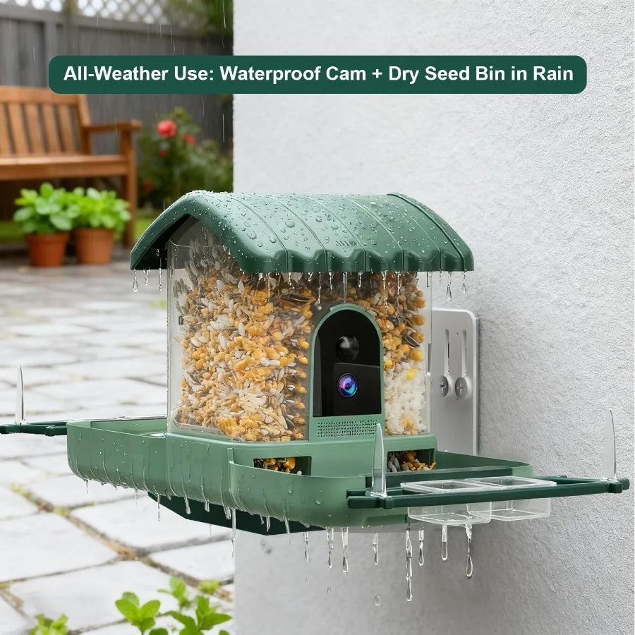 SHXI Dual Lens Smart Bird Feeder With Camera And Bath