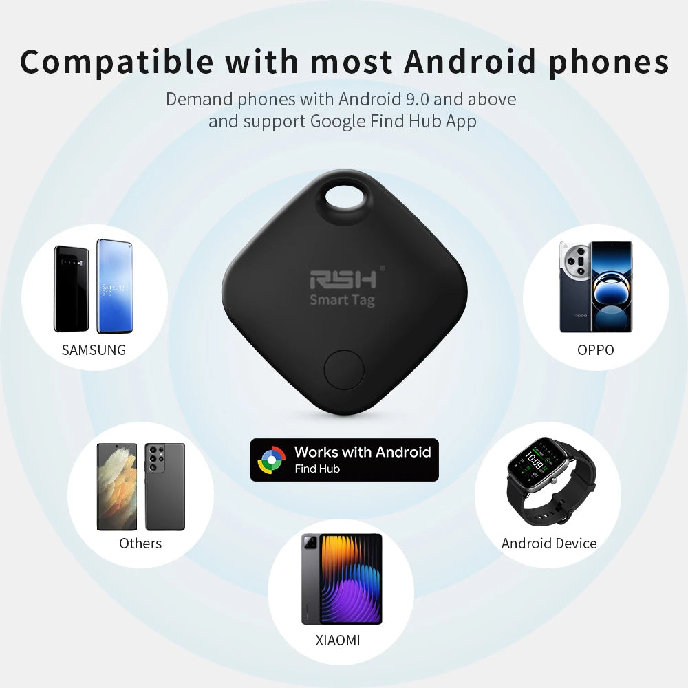 RSH 4 Pack Android Anti Loss Smart Tracker Tag With Google Find Hub