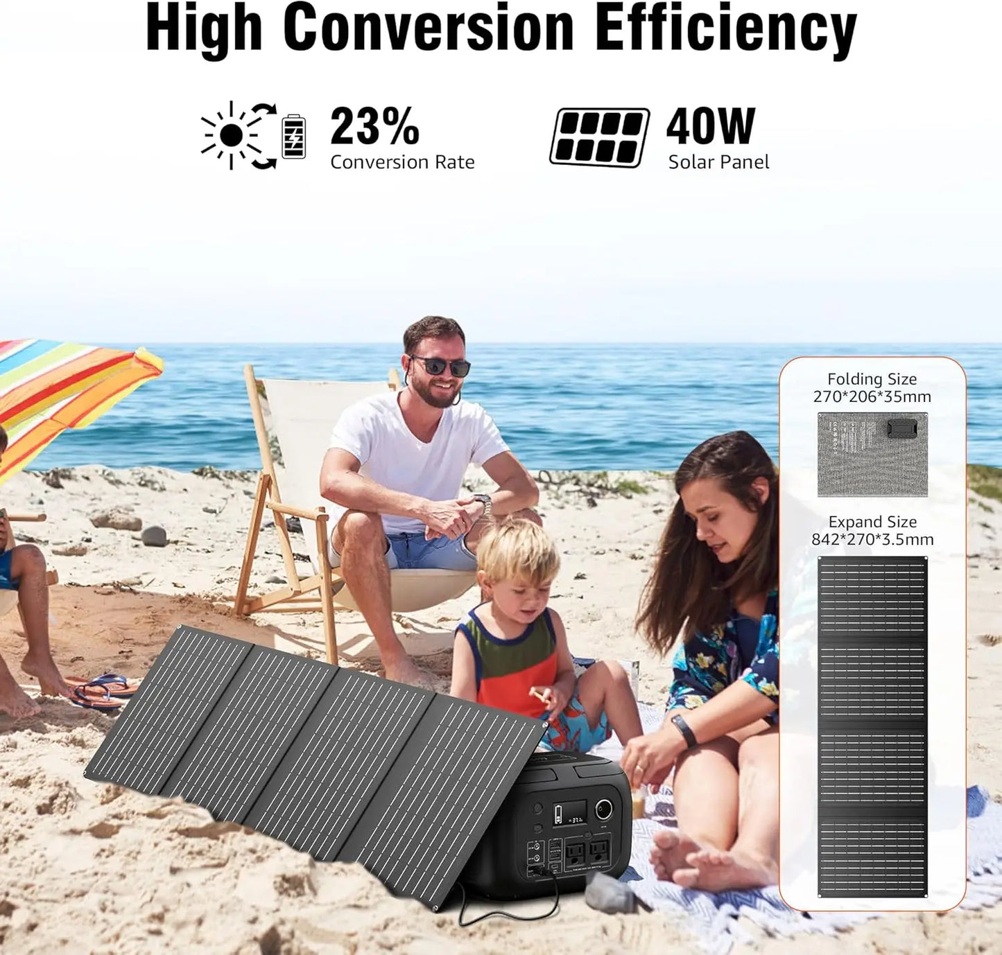 SinKeu 300W Portable Power Station With 40W Solar Panels